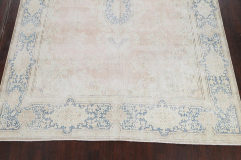 Distressed Floral Kerman Persian Area Rug 10x13