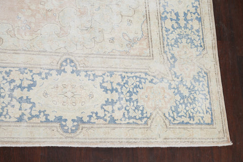 Distressed Floral Kerman Persian Area Rug 10x13