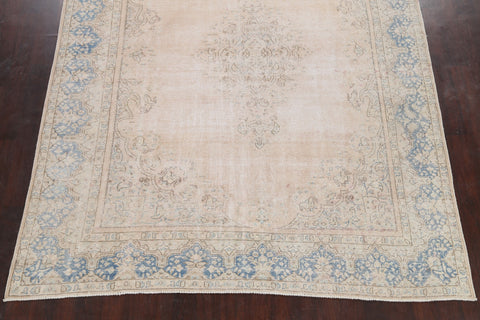 Muted Distressed Kerman Persian Area Rug 8x11