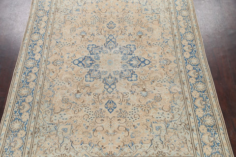 Muted Distressed Kerman Persian Area Rug 8x11