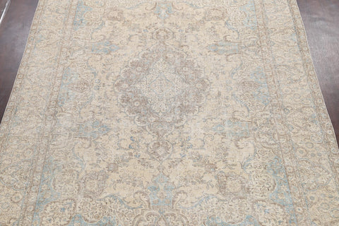 Muted Distressed Tabriz Persian Area Rug 9x12