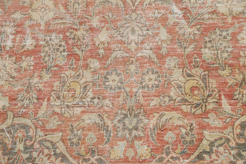 Muted Distressed Kashan Persian Area Rug 10x13