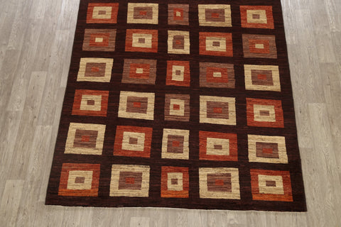 Checkered Gabbeh Kashkoli Oriental Area Rug 6x9