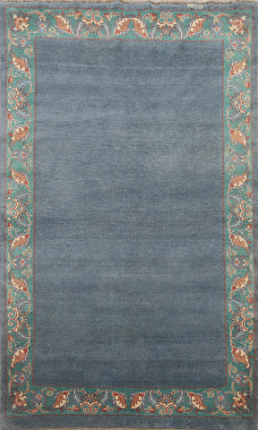 Modern Bordered Gabbeh Kashkoli Oriental Area Rug 5x7