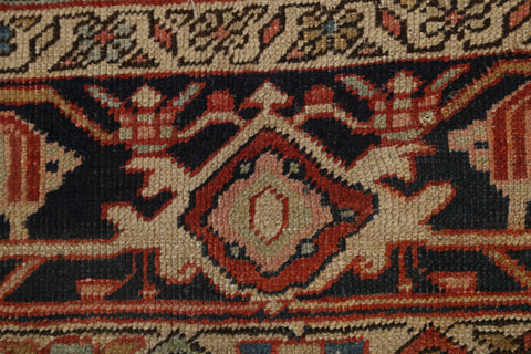 Pre-1900 Antique Vegetable Dye Heriz Serapi Persian Rug 10x15