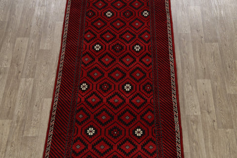 Geometric Turkoman Persian Runner Rug 4x9