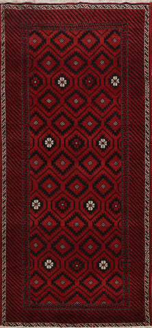 Geometric Turkoman Persian Runner Rug 4x9