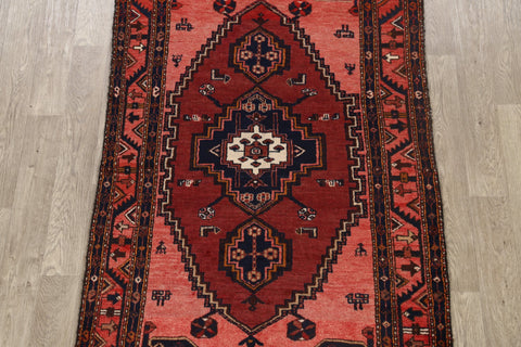 Geometric Hamedan Persian Area Rug 4x7