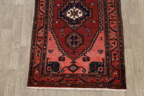 Geometric Hamedan Persian Area Rug 4x7