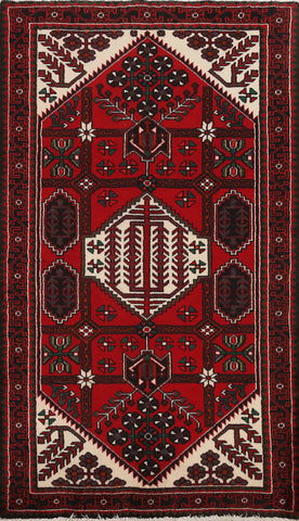 Geometric Hamedan Persian Area Rug 3x5