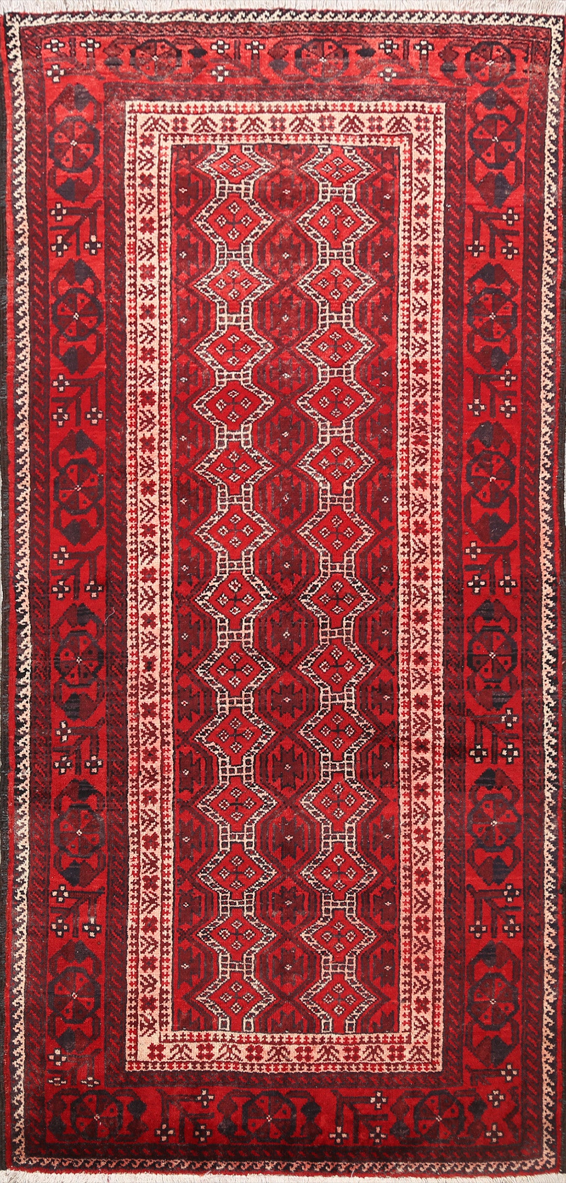 Geometric Balouch Persian Area Rug 3x6