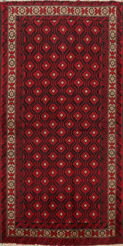 Geometric Balouch Persian Area Rug 3x6