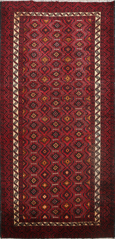 Geometric Balouch Persian Area Rug 4x7