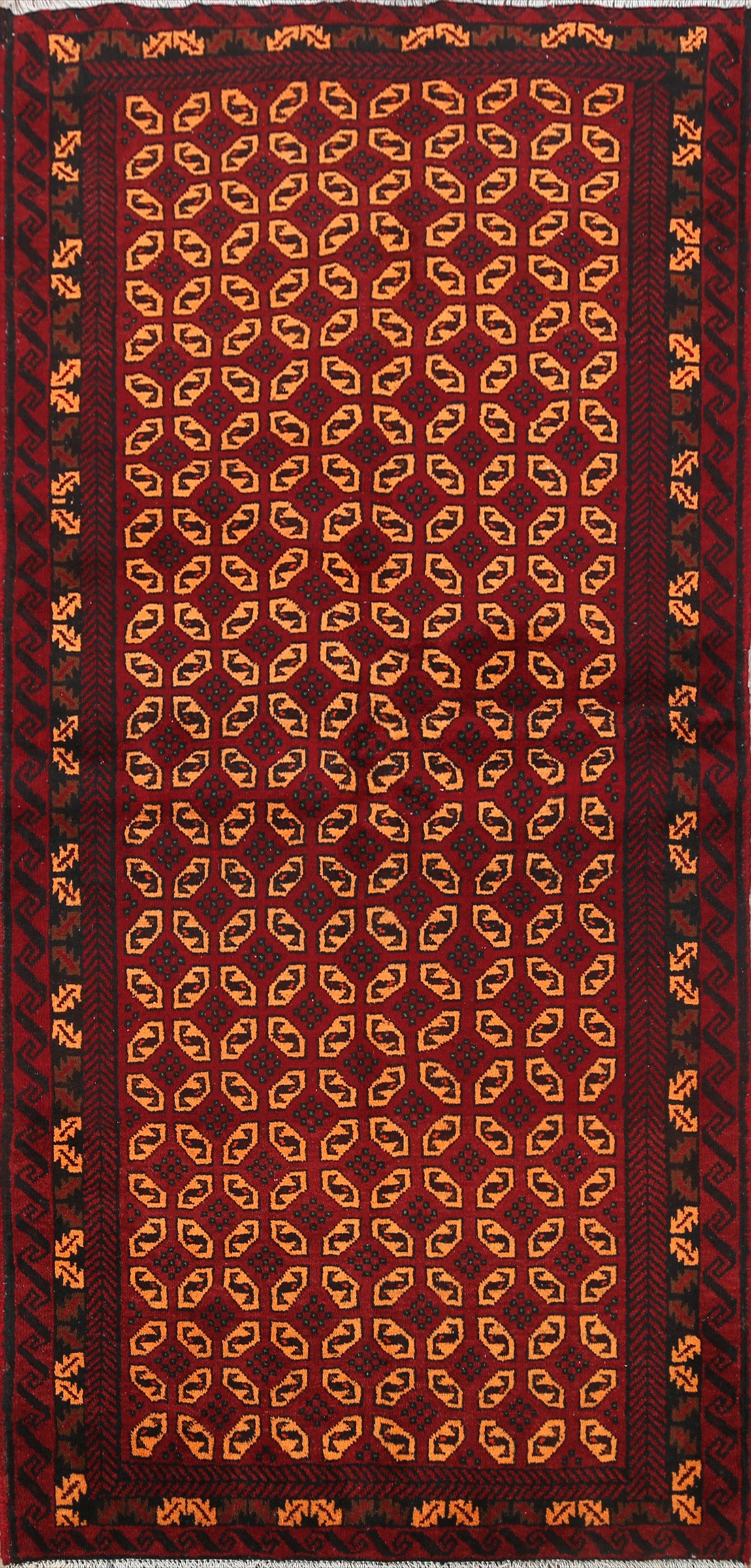 Geometric Balouch Persian Area Rug 3x6