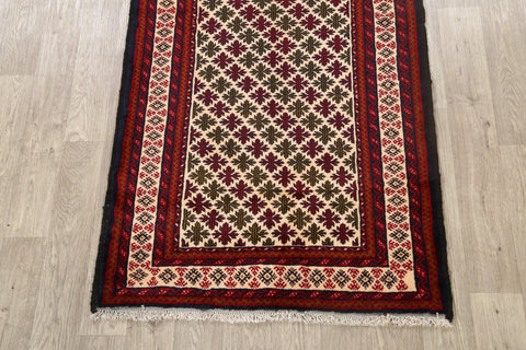 Geometric Balouch Persian Runner Rug 3x7