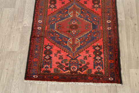 Geometric Hamedan Persian Area Rug 4x5