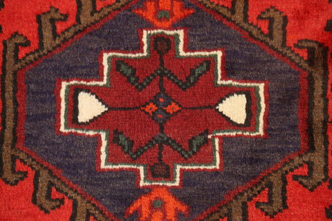 Geometric Hamedan Persian Area Rug 3x5