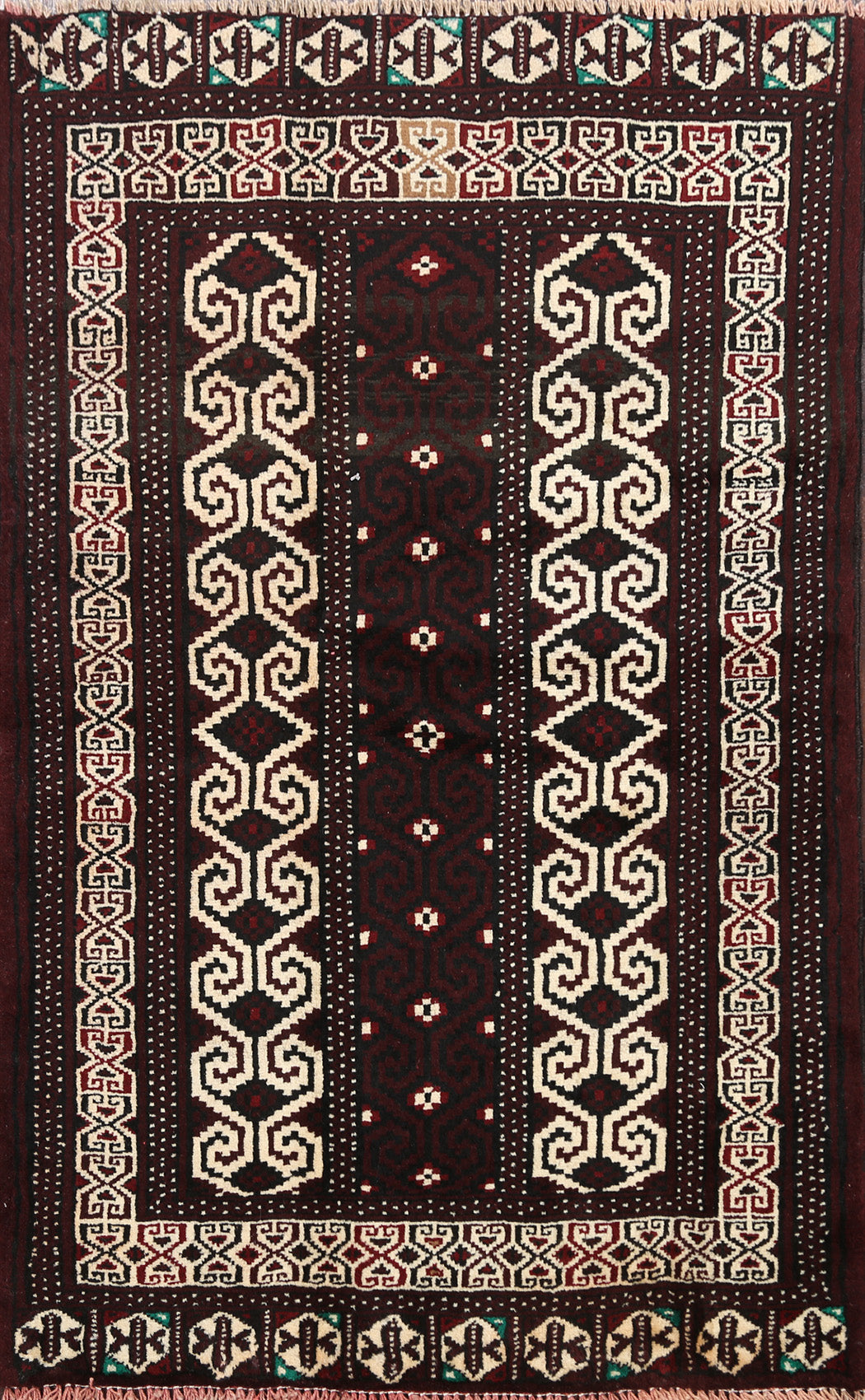 Geometric Balouch Persian Area Rug 3x4