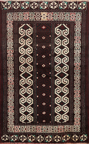 Geometric Balouch Persian Area Rug 3x4