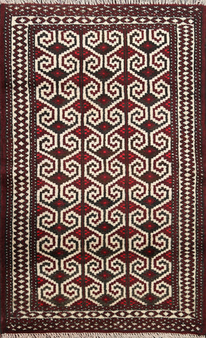 Geometric Balouch Persian Area Rug 3x4