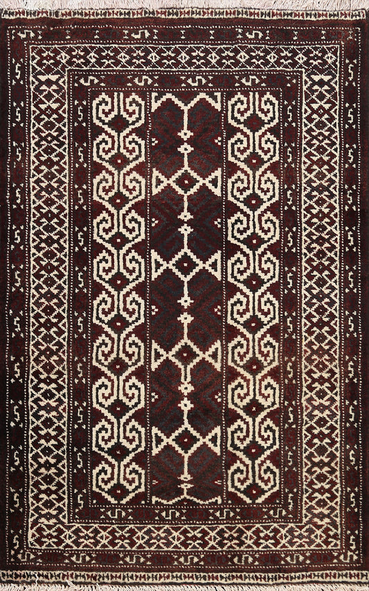 Geometric Balouch Persian Area Rug 3x4