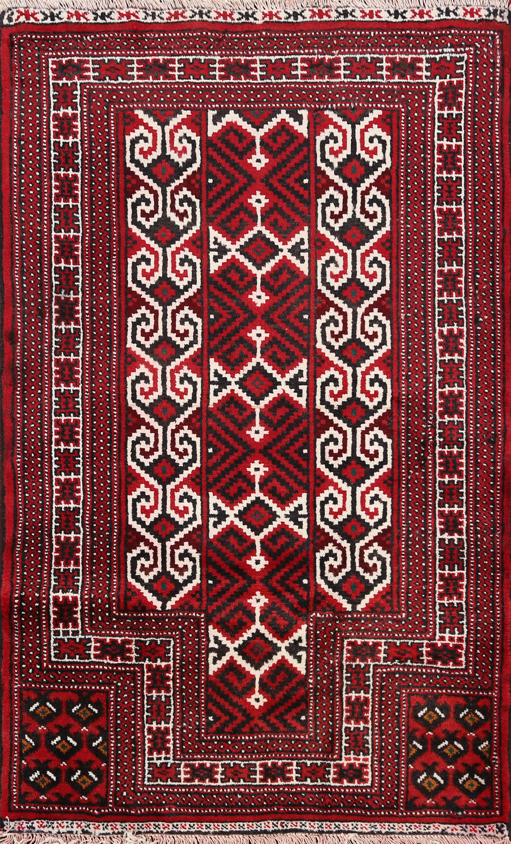 Geometric Balouch Persian Area Rug 3x4