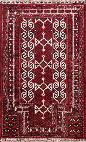 Geometric Balouch Persian Area Rug 3x4