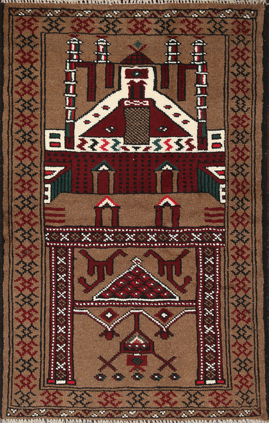 Geometric Balouch Persian Area Rug 3x4