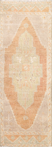 Geometric Oushak Oriental Runner Rug 1x3