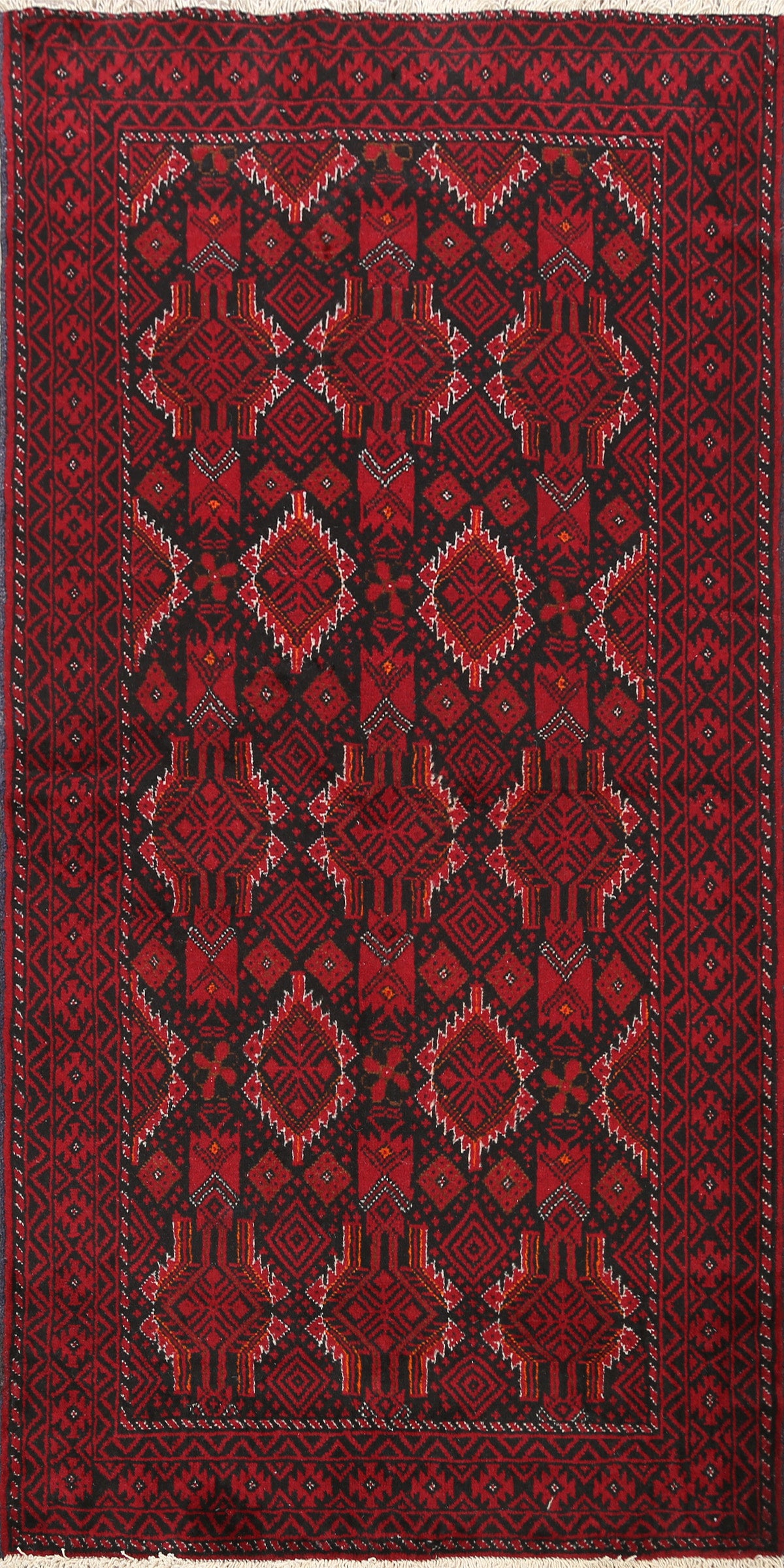 Geometric Balouch Persian Area Rug 3x6