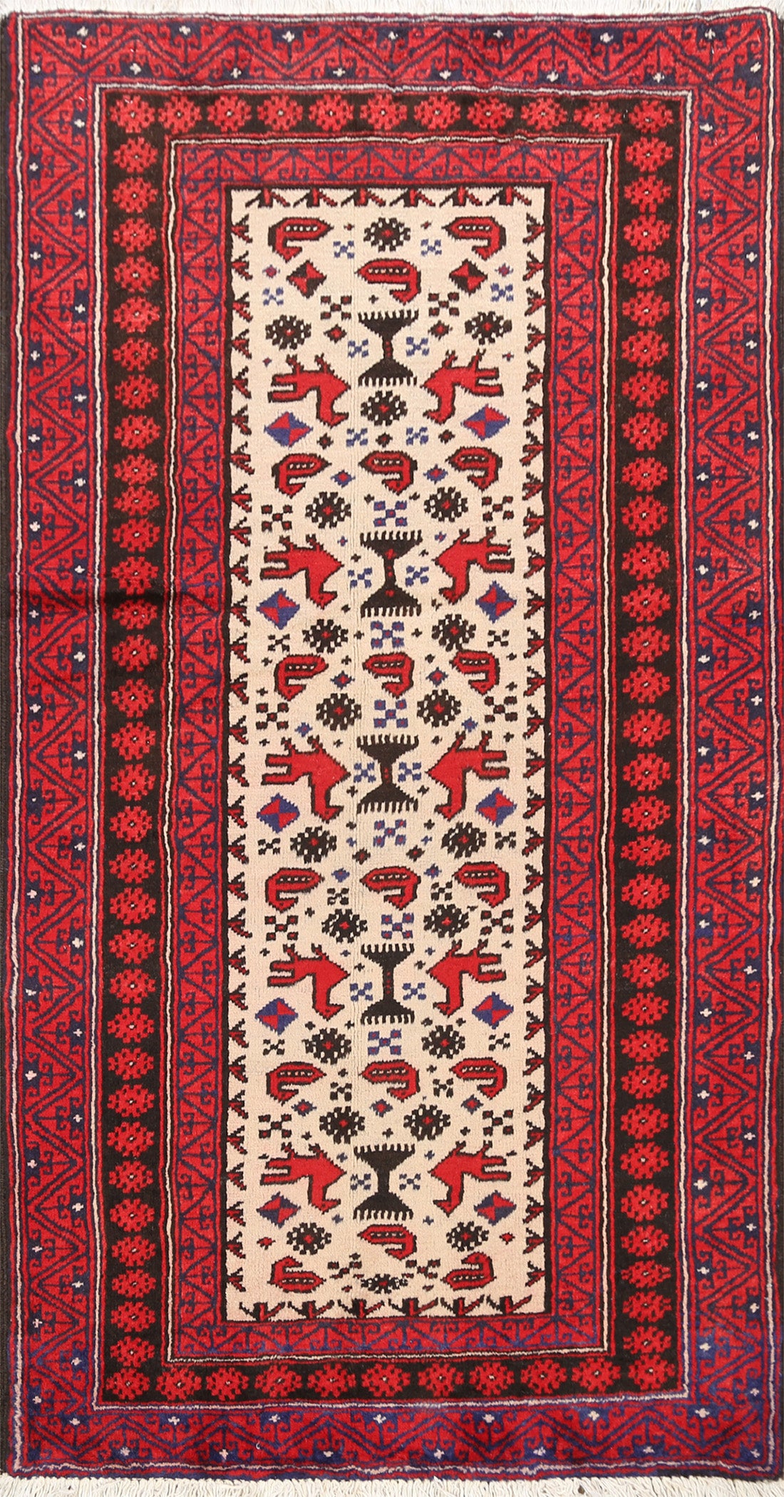 Geometric Balouch Persian Area Rug 3x5