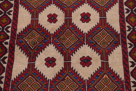 Geometric Balouch Persian Area Rug 3x6