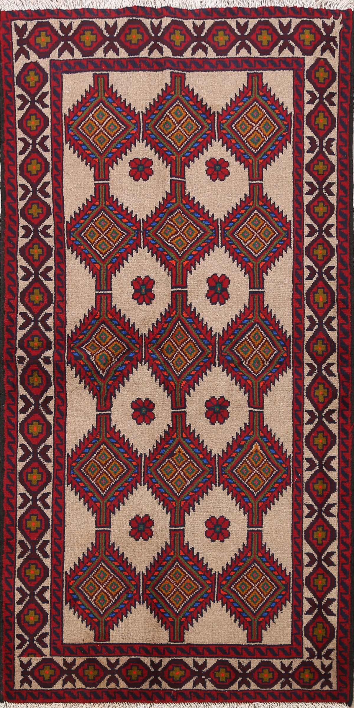 Geometric Balouch Persian Area Rug 3x6