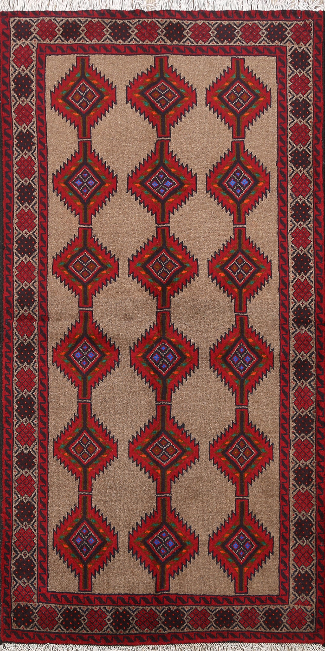 Geometric Balouch Persian Area Rug 3x6