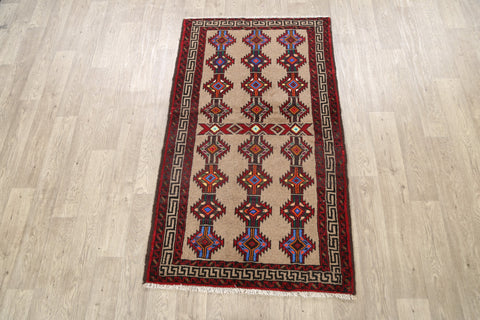 Geometric Balouch Persian Area Rug 3x6