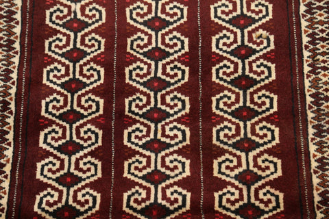 Geometric Balouch Persian Area Rug 3x4