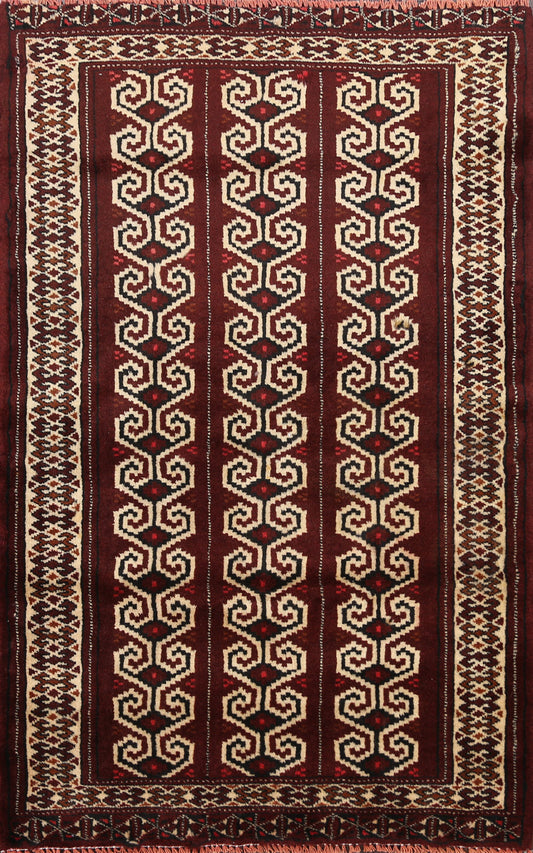 Geometric Balouch Persian Area Rug 3x4