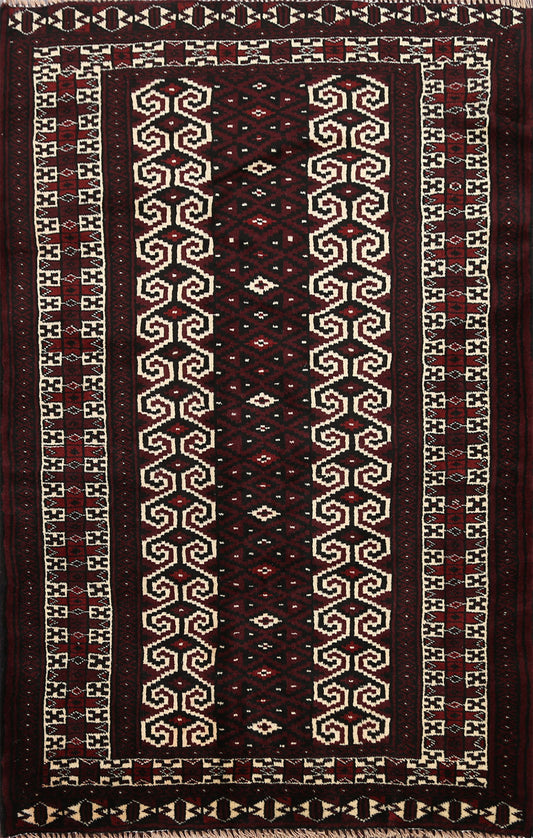 Geometric Balouch Persian Area Rug 3x4