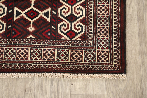 Geometric Balouch Persian Area Rug 3x4