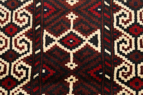 Geometric Balouch Persian Area Rug 3x4