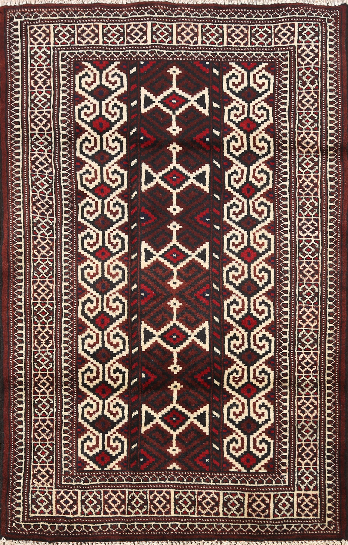 Geometric Balouch Persian Area Rug 3x4