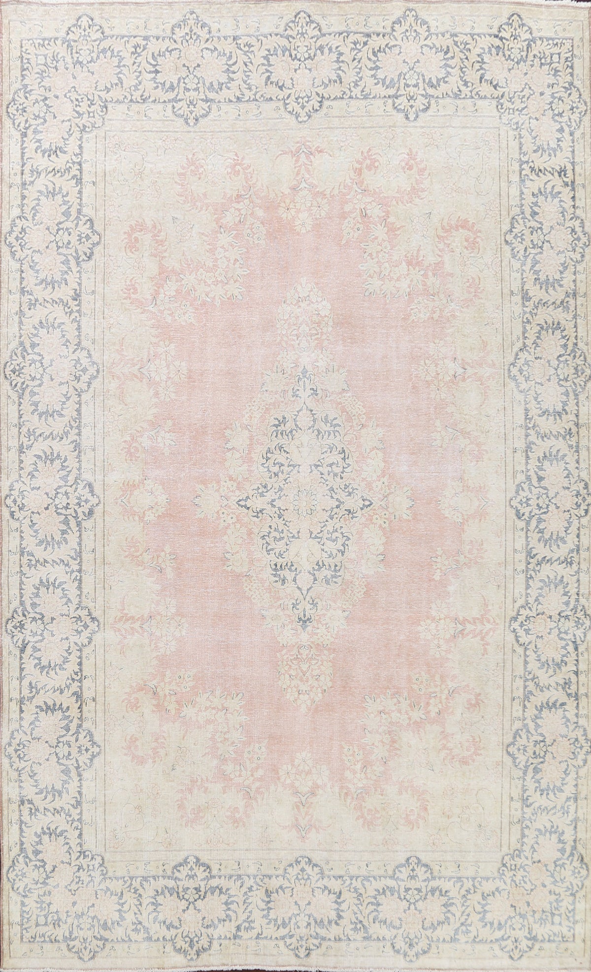 Muted Distressed Kerman Persian Area Rug 10x13