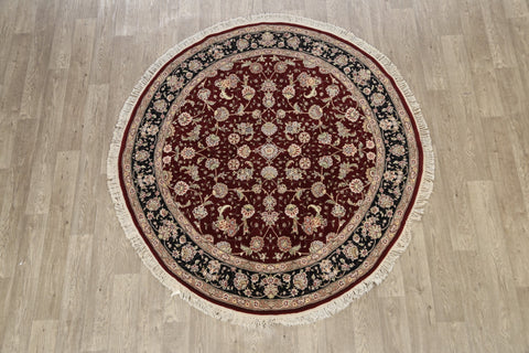 Floral Aubusson Oriental Area Rug 6x6 Round