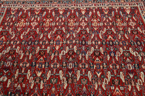 Vegetable Dye All-Over Qashqai Persian Area Rug 6x9