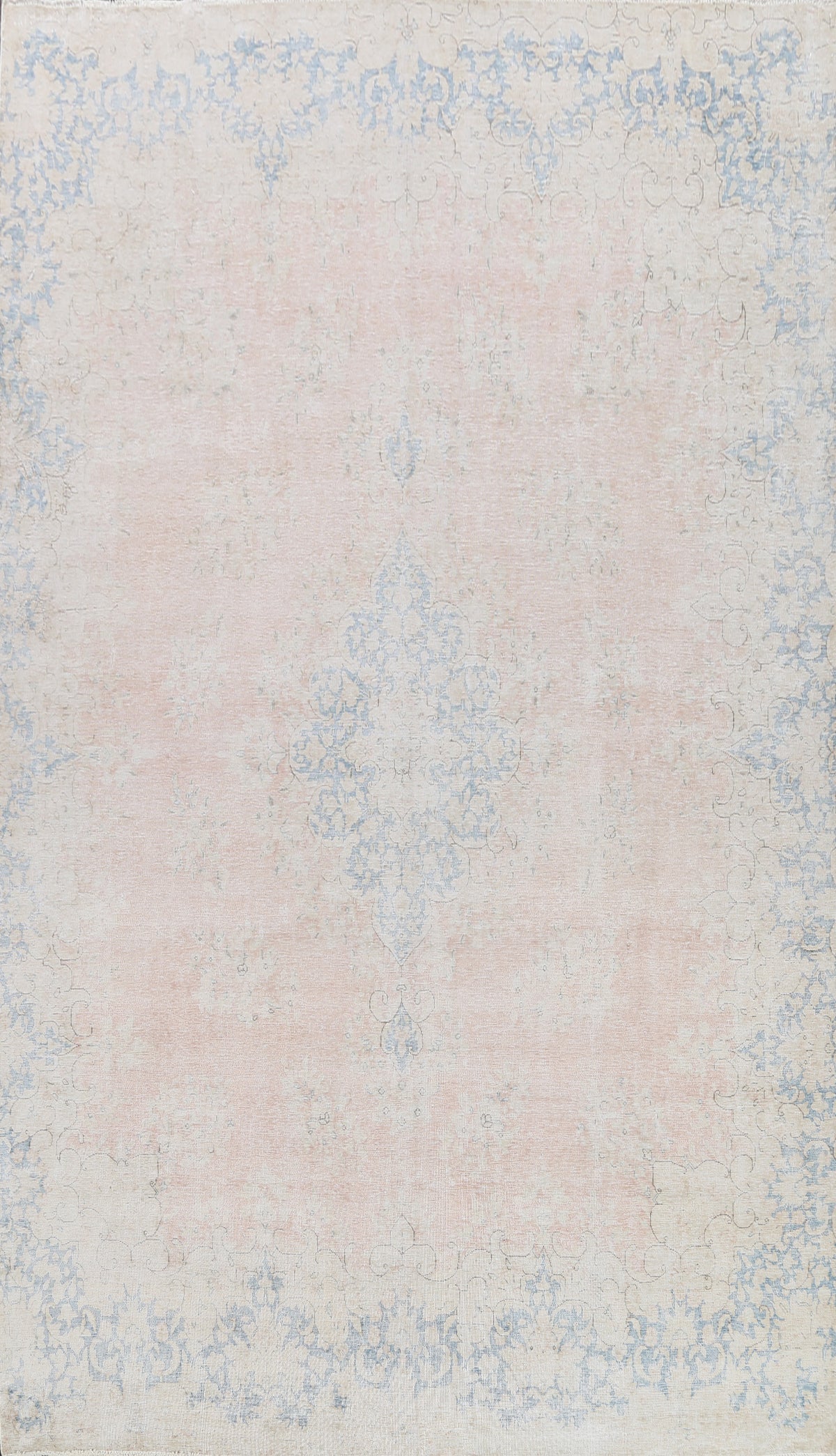 Muted Distressed Kerman Persian Area Rug 8x12