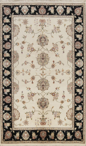 100% Vegetable Dye Floral Tabriz Oriental Area Rug 6x9