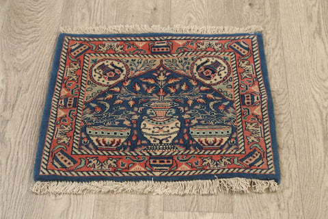 Set of 2 Square Floral Sarouk Persian Area Rug 2x2