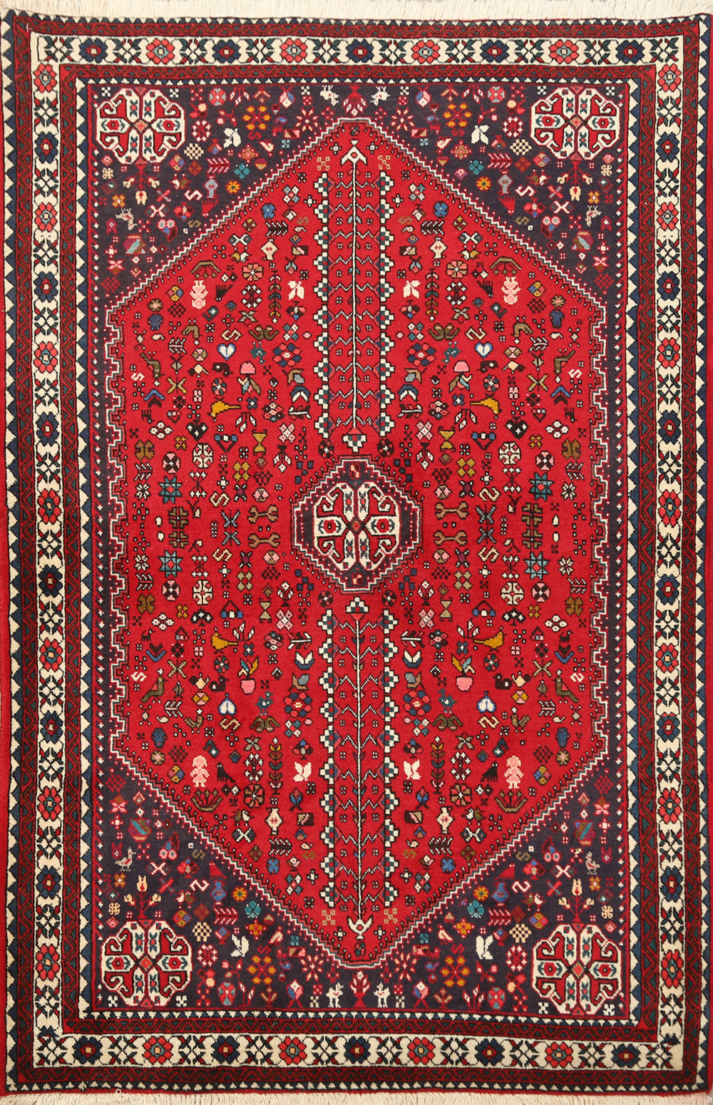 Vegetable Dye Tribal Abadeh Nafar Persian Area Rug 3x5