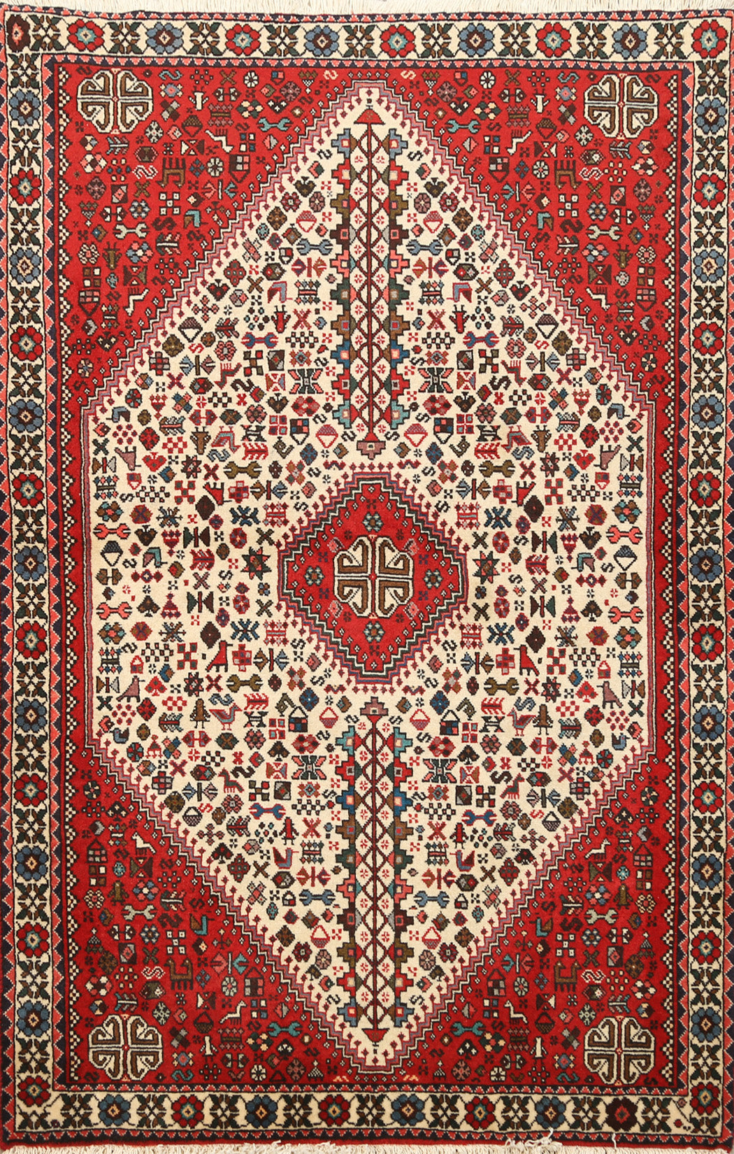 Vegetable Dye Tribal Abadeh Persian Area Rug 3x5