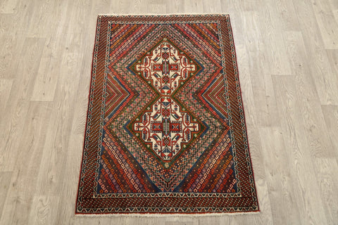 Geometric Afshar Persian Area Rug 3x5